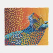 Abstrakte Leopard Kunst Fleecedecke (Vorderseite (Horizontal))