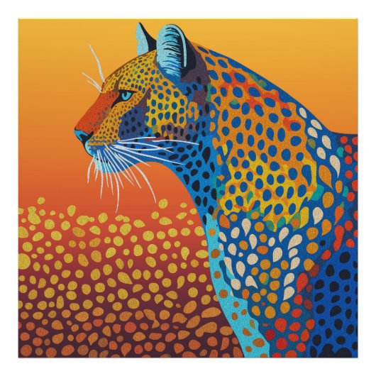 Abstrakte Leopard Kunst Fotodruck (Vorne)