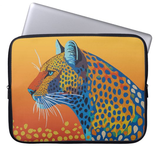 Abstrakte Leopard Kunst Laptopschutzhülle (Vorderseite)