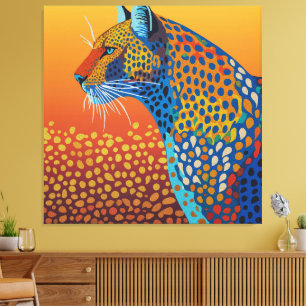 Abstrakte Leopard Kunst Leinwanddruck
