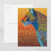 Abstrakte Leopard Kunst Postkarte (Vorne/Hinten)