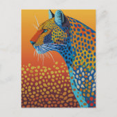 Abstrakte Leopard Kunst Postkarte (Vorderseite)