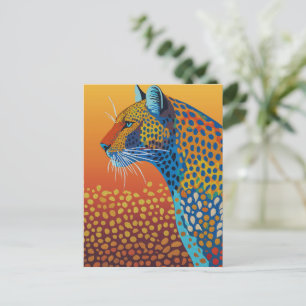 Abstrakte Leopard Kunst Postkarte