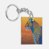Abstrakte Leopard Kunst Schlüsselanhänger (Vorderseite links)