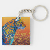 Abstrakte Leopard Kunst Schlüsselanhänger (Rückseite)