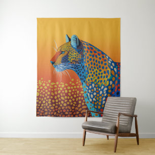 Abstrakte Leopard Kunst Wandteppich