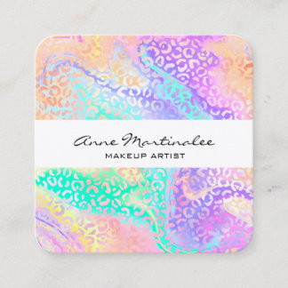 Abstrakte Leopard Print Marble Square Business Car Quadratische Visitenkarte