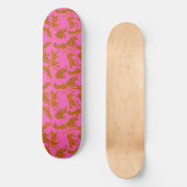 Abstrakte Leoparden mit roten Lippen Skateboard (Vorderseite)