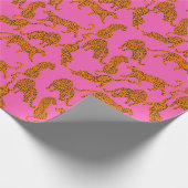Abstrakte Leoparden mit roten Lippen und Erträgen Geschenkpapier (Ecke)
