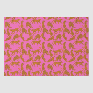 Abstrakte Leoparden mit roten Lippen und Gewinnver Seidenpapier