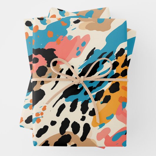 Abstrakte Leopardrucke Geschenkpapier Set (Beispiel)
