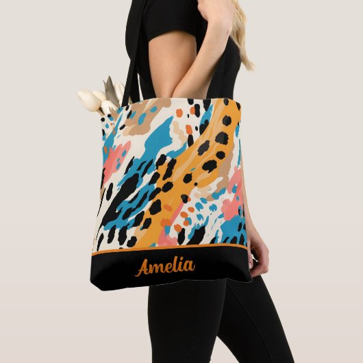 Abstrakte Leopardrucke Tasche (Von Nahem)