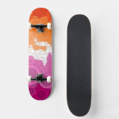 Abstrakte Lesbische Stolperflagge Skateboard (Vorderseite)