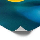 Abstrakte Leuchten in Blau, Rosa und Gelb Poster (Ecke)