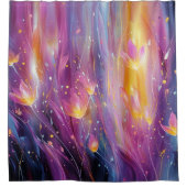Abstrakte leuchtende Blumenexplosion Duschvorhang (Vorderseite)