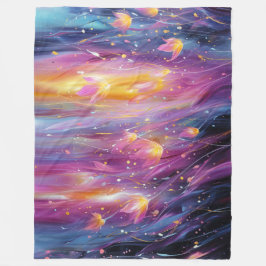 Abstrakte leuchtende Blumenexplosion Fleecedecke