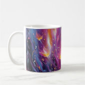 Abstrakte leuchtende Blumenexplosion Kaffeetasse (Links)