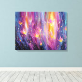 Abstrakte leuchtende Blumenexplosion Leinwanddruck (Insitu (Holzboden))