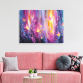 Abstrakte leuchtende Blumenexplosion Leinwanddruck (Insitu (Wohnzimmer))