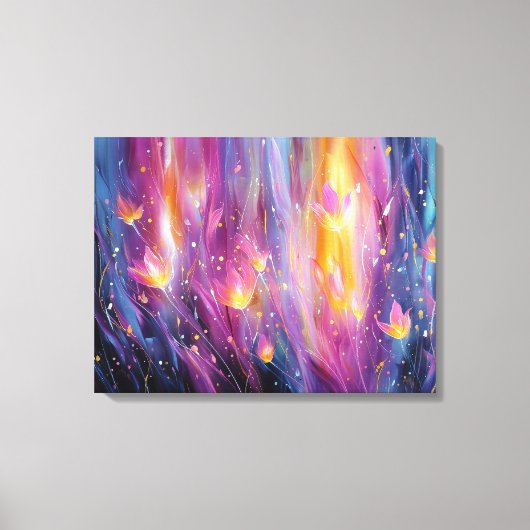 Abstrakte leuchtende Blumenexplosion Leinwanddruck (Vorderseite)