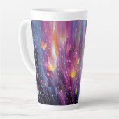 Abstrakte leuchtende Blumenexplosion Milchtasse (Linke Ecke)
