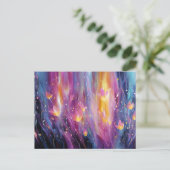 Abstrakte leuchtende Blumenexplosion Postkarte (Stehend Vorderseite)
