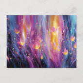 Abstrakte leuchtende Blumenexplosion Postkarte (Vorderseite)