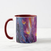 Abstrakte leuchtende Blumenexplosion Tasse (Links)