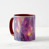 Abstrakte leuchtende Blumenexplosion Tasse (Vorderseite Links)