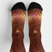 Abstrakte leuchtende braune Pflanze Strickende Fra Socken (Oben)