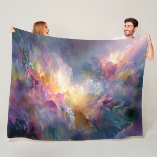 Abstrakte, leuchtende, pastellfarbene Blumenkompos Fleecedecke