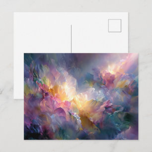 Abstrakte, leuchtende, pastellfarbene Blumenkompos Postkarte