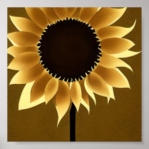 Abstrakte leuchtende Sonnenblume Poster