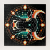 Abstrakte leuchtende Taurus-Illustration Puzzle (Horizontal)