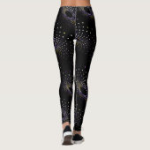 Abstrakte Leuchtpunkte schwarz Leggings (Rückseite)