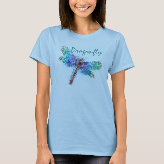Abstrakte Libelle (blau) T-Shirt (Vorderseite)