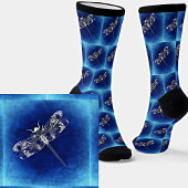 Abstrakte Libelle in Blau Socken
