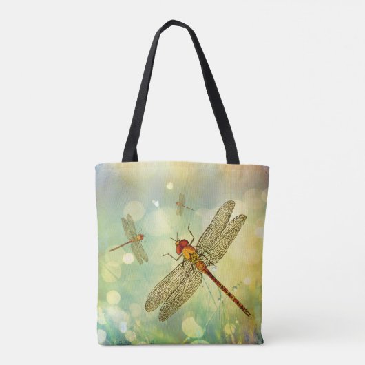 Abstrakte Libellen im Garten Tasche (Rückseite)