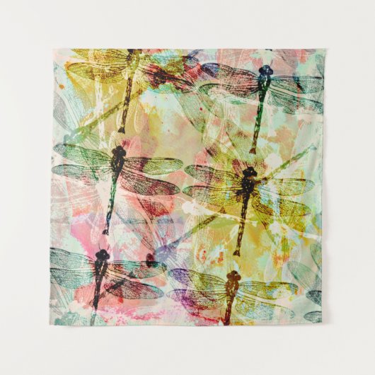 Abstrakte Libellen Wandteppich (Vorderseite)