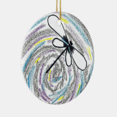 Abstrakte Libellen-Weihnachtsverzierung Keramikornament (Rechts)