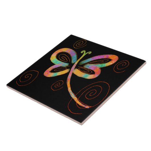 Abstrakte Libellenmalerei Fliese (Seite)