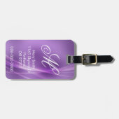 Abstrakte Licht-kundenspezifisches Monogramm lila Gepäckanhänger (Vorderseite horizontal)