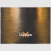 Abstrakte Lichter Meer glänzend bronziert Monogram Seidenpapier (Vorderseite)
