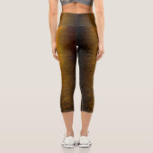 Abstrakte Lichter Meeresspiegelung glänzender Bron Capri Leggings (Rückseite)