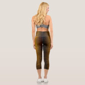 Abstrakte Lichter Meeresspiegelung glänzender Bron Capri Leggings (Rückseite)