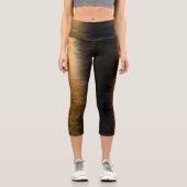 Abstrakte Lichter Meeresspiegelung glänzender Bron Capri Leggings (Vorderseite)