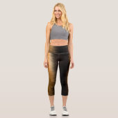 Abstrakte Lichter Meeresspiegelung glänzender Bron Capri Leggings (Vorderseite)