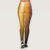 Abstrakte Lichter Meerglänzende Bronze-Reflexion Leggings (Rückseite)