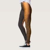 Abstrakte Lichter Meerglänzende Bronze-Reflexion Leggings (Links)