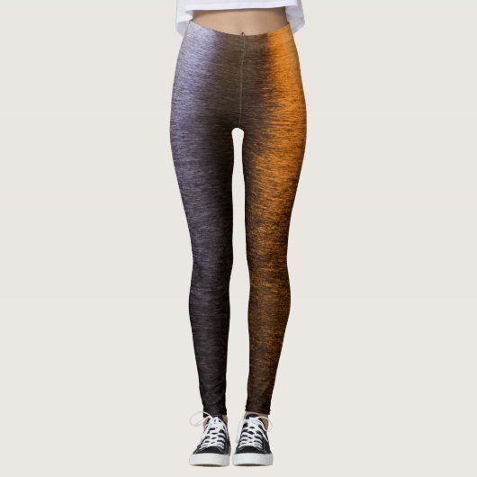 Abstrakte Lichter Meerglänzende Bronze-Reflexion Leggings (Vorderseite)